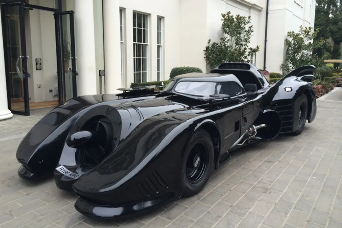 Black sports car at night